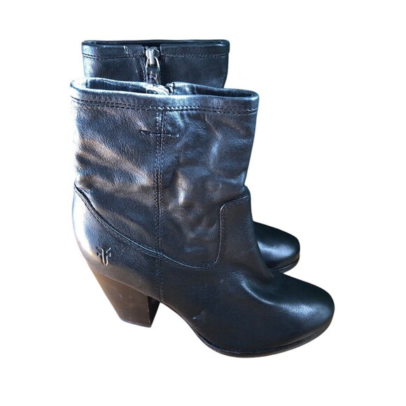 Frye Patty Artisan Zip Womens 7.5M Ankle Boots Black Leather - Picture 2 of 12